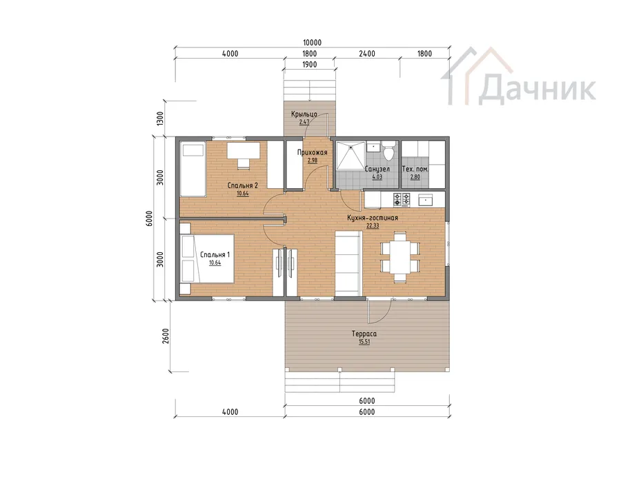 Дк-231 - План 1-го этажа с расстановкой мебели