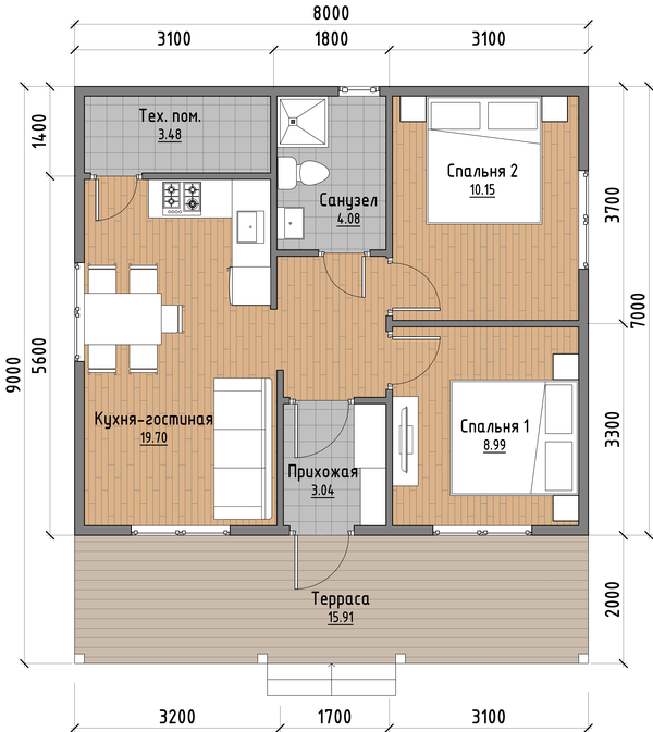 Дк-202 - План этажа - 1 Этаж