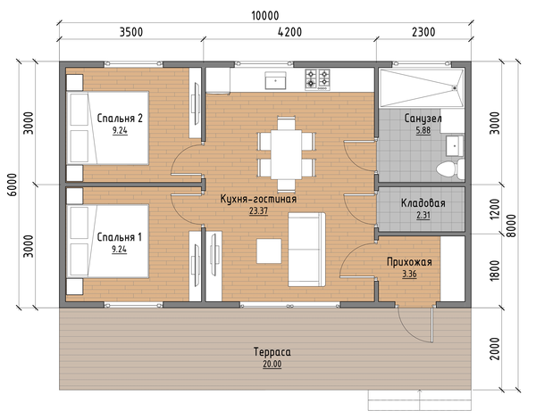 Дк_220_План_1_го_этажа_с_расстановкой_мебели
